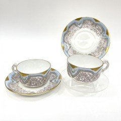 Две кофейные пары с изображение маскаронов, фабрика Кузнецова